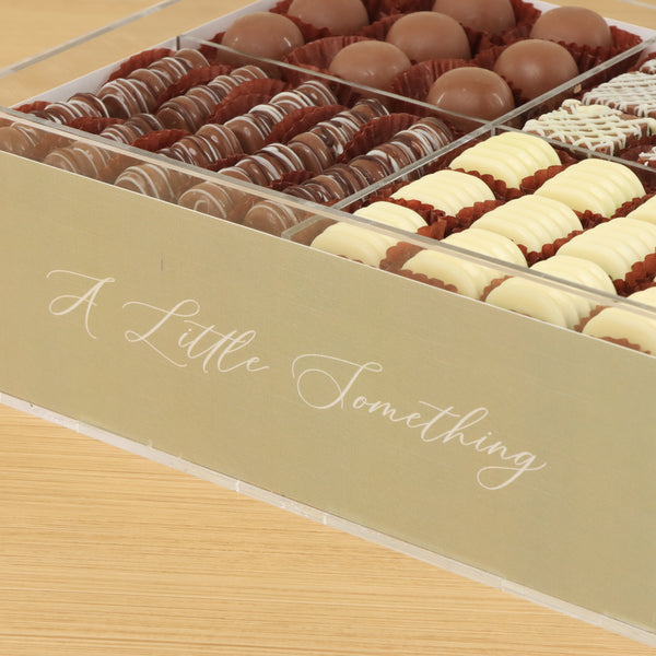 A special treat minimalist design premium chocolate small double acrylic tray