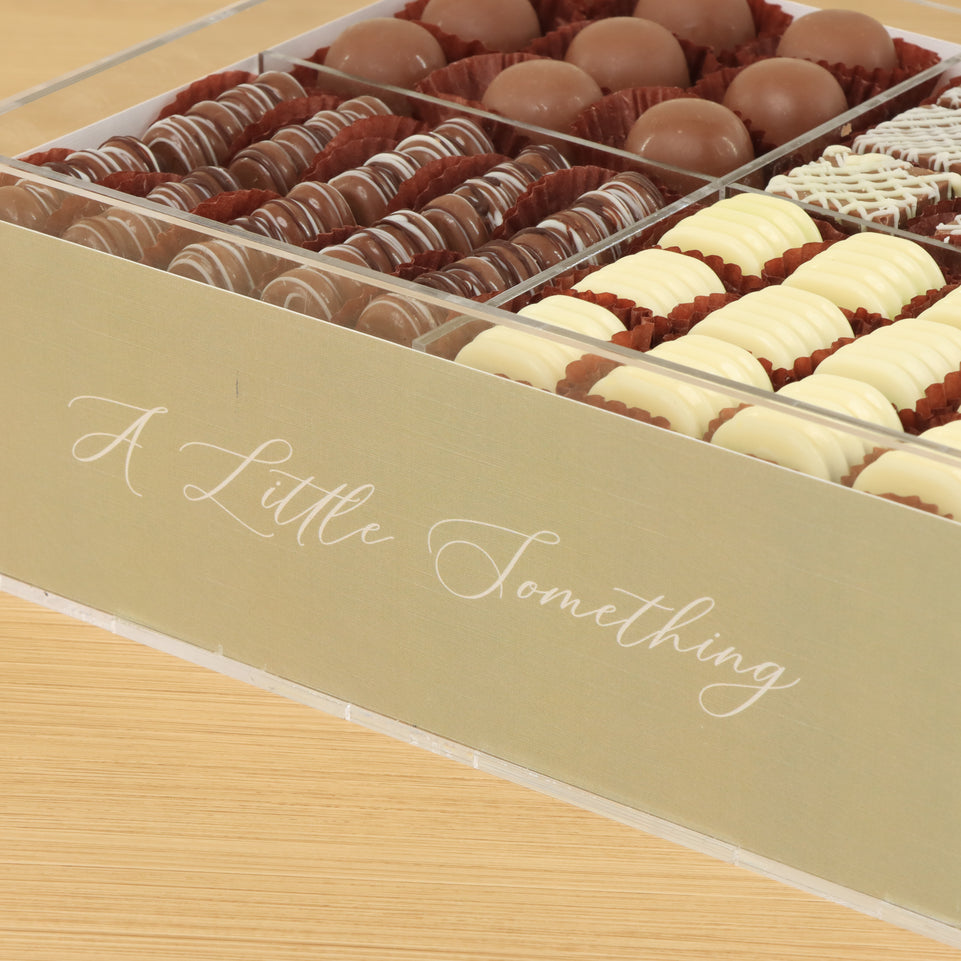 A special treat minimalist design premium chocolate small double acrylic tray