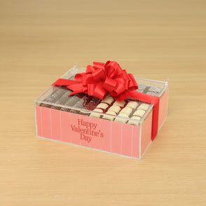 Happy Valentine's Day pink dotted lin...