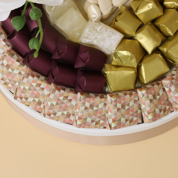 Ramadan chocolate & sweets leather round tray