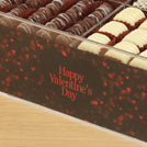 Happy Valentine's Day shimmering red hearts design premium chocolate gift acrylic box