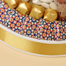 Ramadan eid decorated chocolate & sweets round leather tray