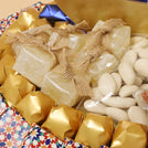 Ramadan eid decorated chocolate & sweets round leather tray