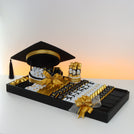 Graduation personalized designed premium chocolate large leather tray
