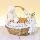 Baby teddy bear theme premium chocolate large basket