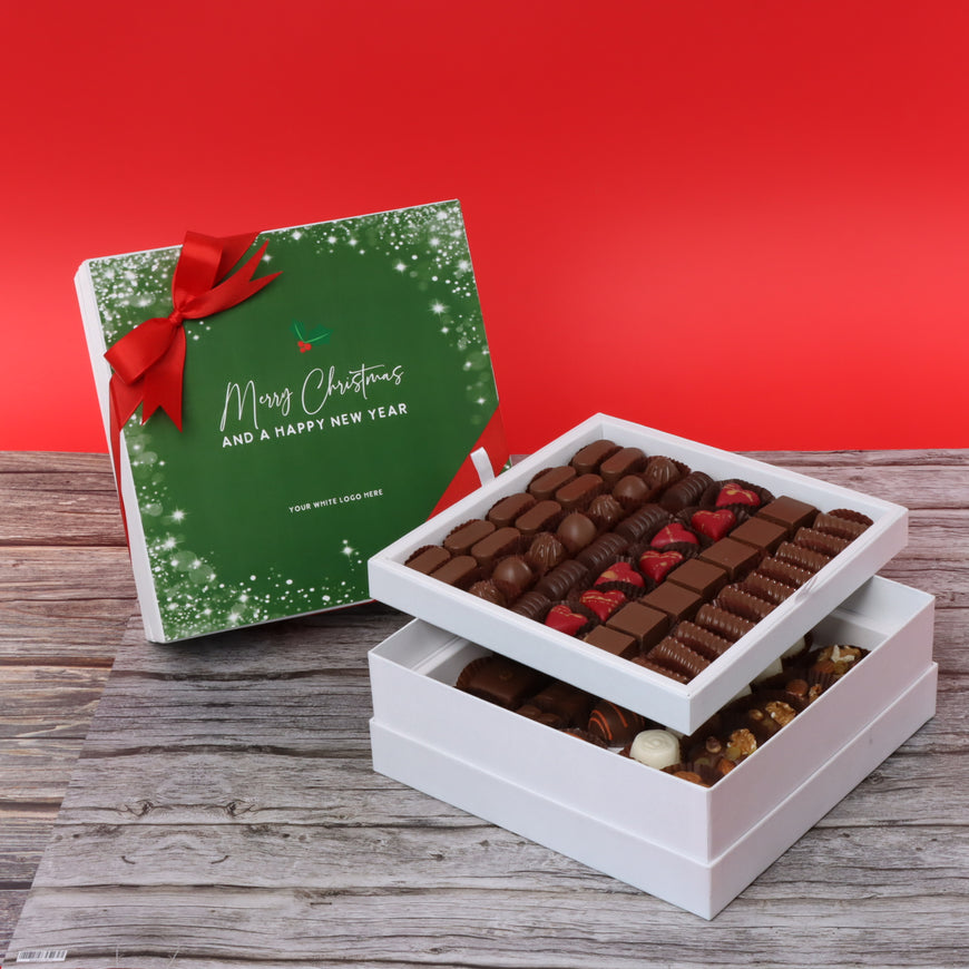 Merry christmas snow flakes designed chocolate 2-layer hard box