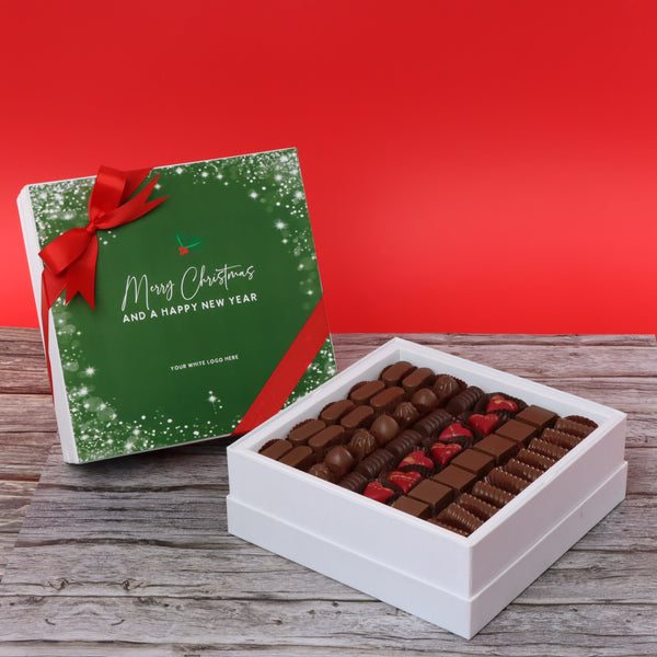 Merry christmas snow flakes designed premium chocolate one layer hard box