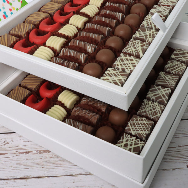 "Happy birthday" green designed premium chocolate 2-layer hard box