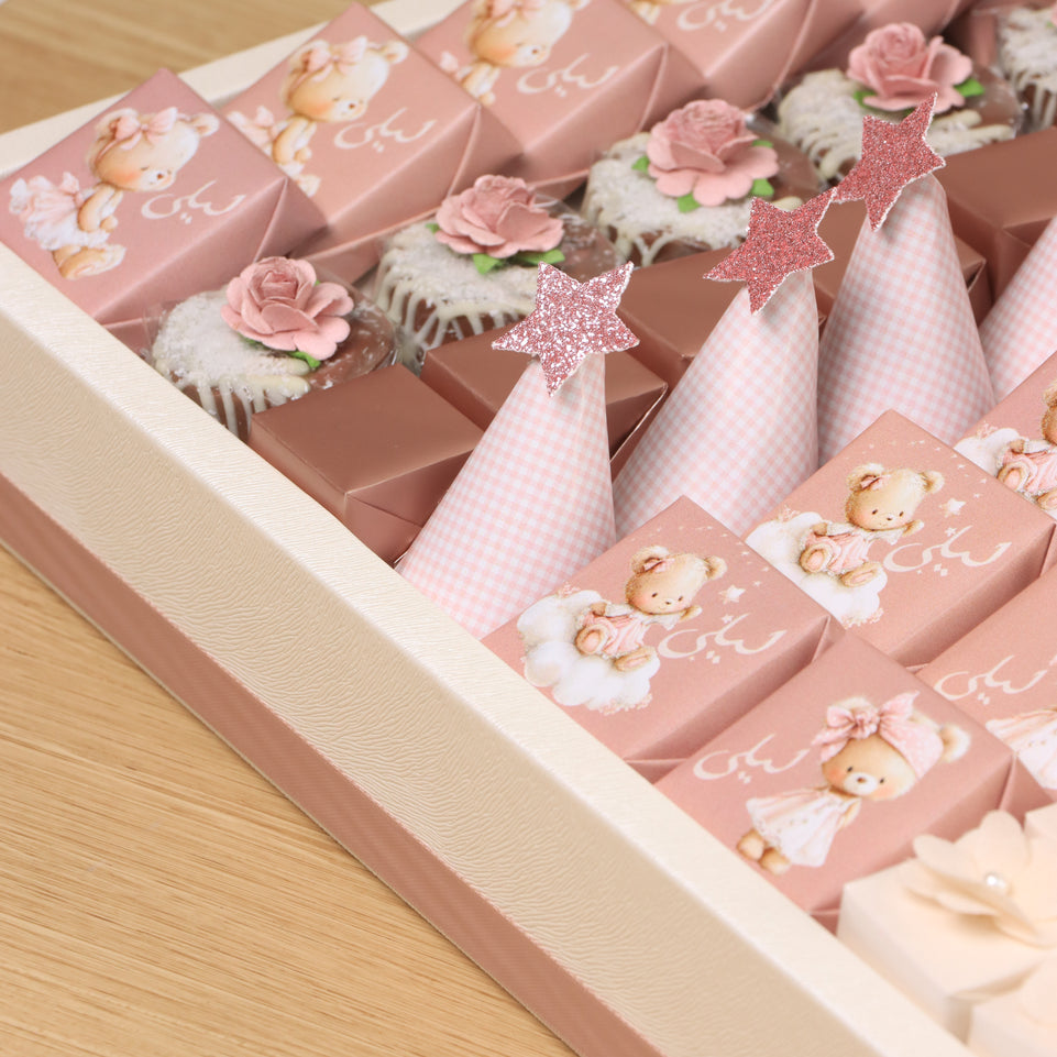 Baby Girl Fairy design premium chocolate large leather tray
