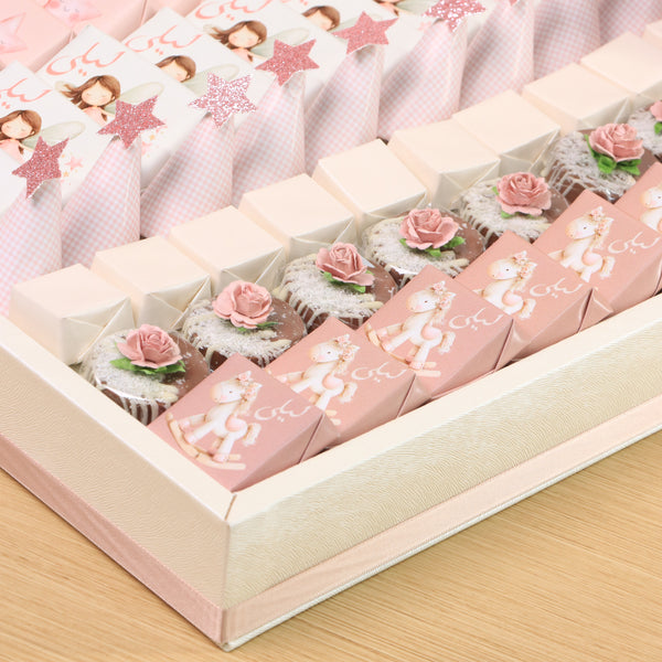 Baby Girl Fairy design premium chocolate large leather tray