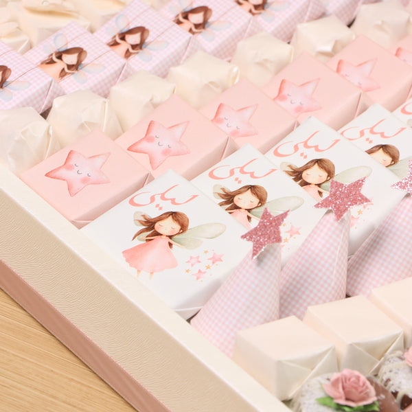 Baby Girl Fairy design premium chocolate large leather tray