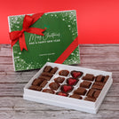Merry Christmas snow flakes designed premium chocolate 20 piece hard box