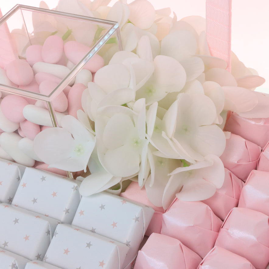 Baby girl cloud star theme designed premium chocolate large leather tray