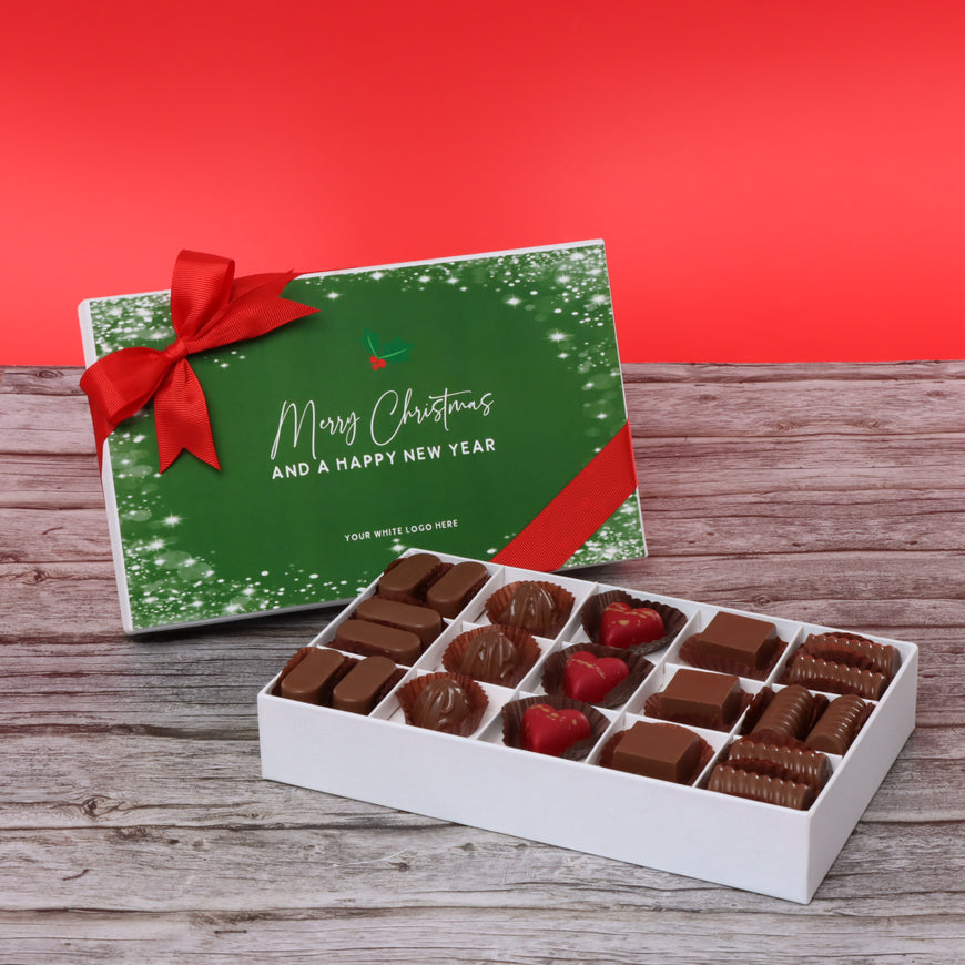 Merry christmas snow flakes designed chocolate 15-piece hard box