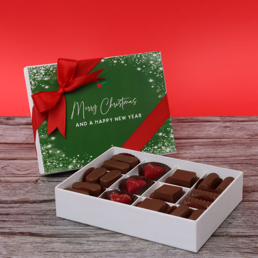 Merry christmas snow flakes designed chocolate 12-piece hard box