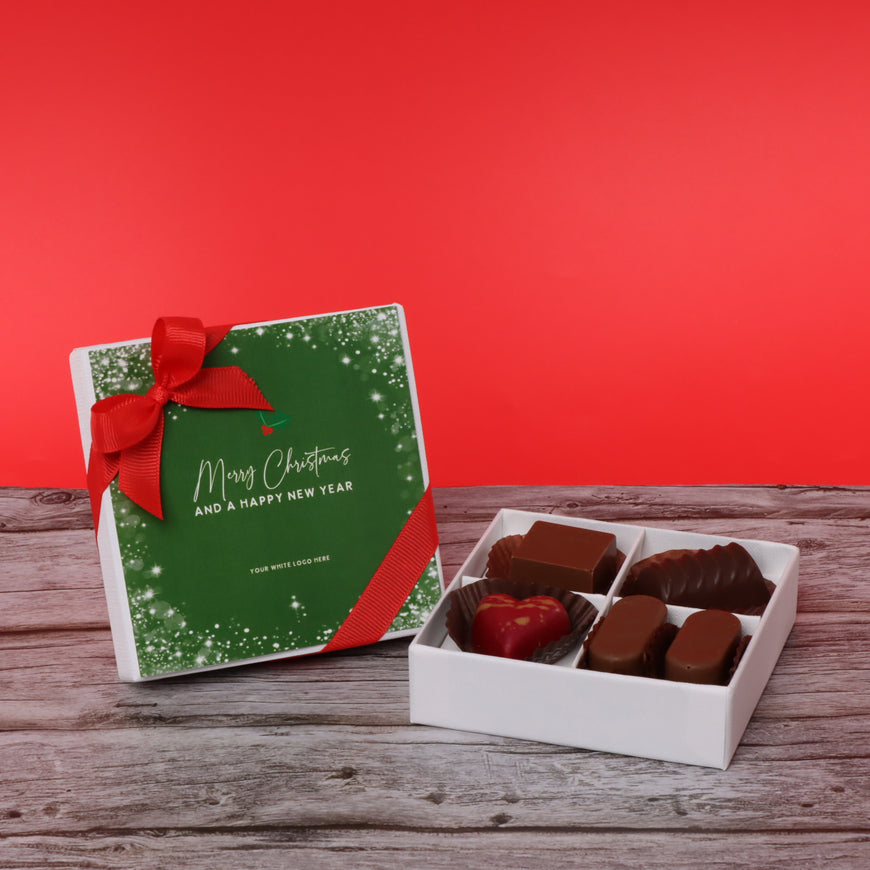 Merry christmas snow flakes designed chocolate 4- piece hard box