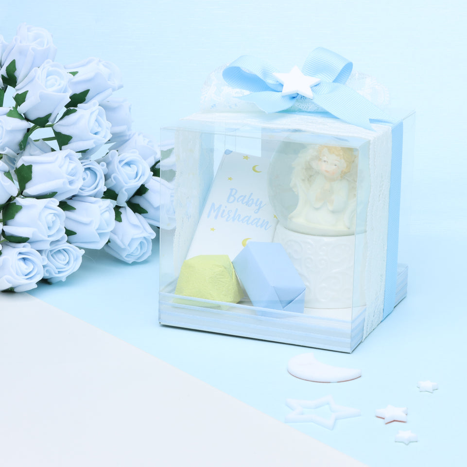 Set of 20 Angel globe with chocolate clear box