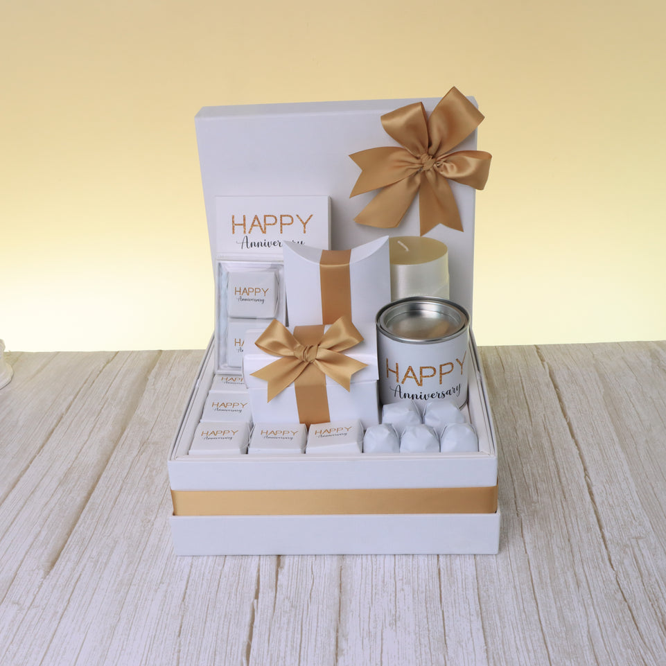 Glittery designed "happy birthday " premium chocolate & sweet hamper
