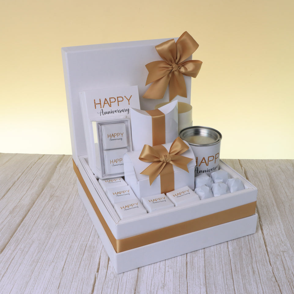 Glittery designed "happy birthday " premium chocolate & sweet hamper