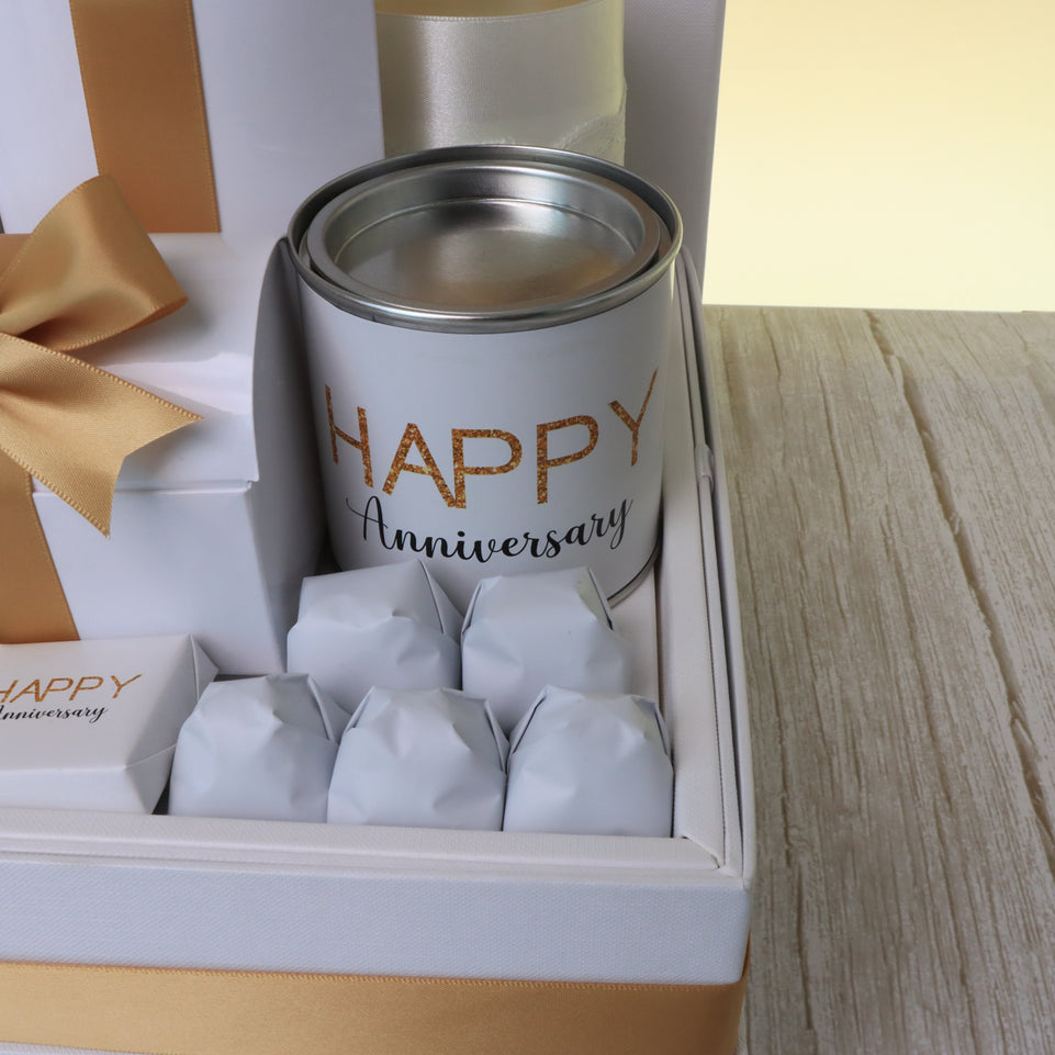 Glittery designed "happy birthday " premium chocolate & sweet hamper