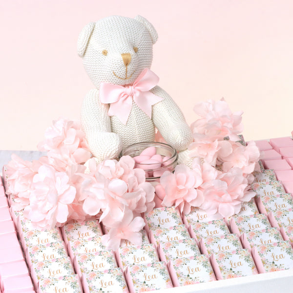 Baby flower designed personalized. premium chocolate large leather tray