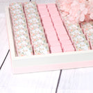 Baby flower designed personalized. premium chocolate large leather tray