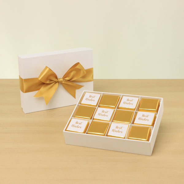 Best wishes gold classic designed 12P premium chocolate hard box