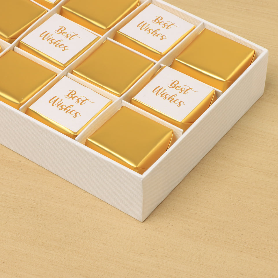 Best wishes gold classic designed 12P premium chocolate hard box