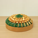 Corporate customized premium chocolate round leather tray