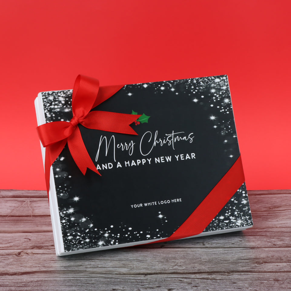 Merry christmas & happy new year snow flake designed chocolate 20-piece hard box