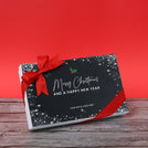Merry christmas & happy new year snow flakes designed premium chocolate 15 piece hard box