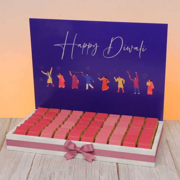 Happy diwali festive designed premium chocolate medium leather tray