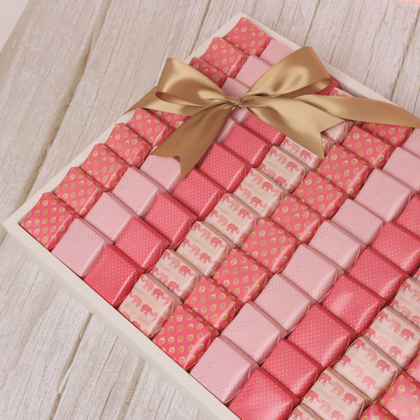 Diwali celebration pattern designed premium chocolate large leather tray