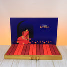 Happy diwali candle lights designed premium chocolate large leather tray