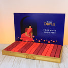 Corporate customized Happy diwali candle lights designed premium chocolate large leather tray