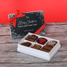 Set of 8 Merry Christmas & happy new year snowflakes designed premium chocolate 6 piece hard box