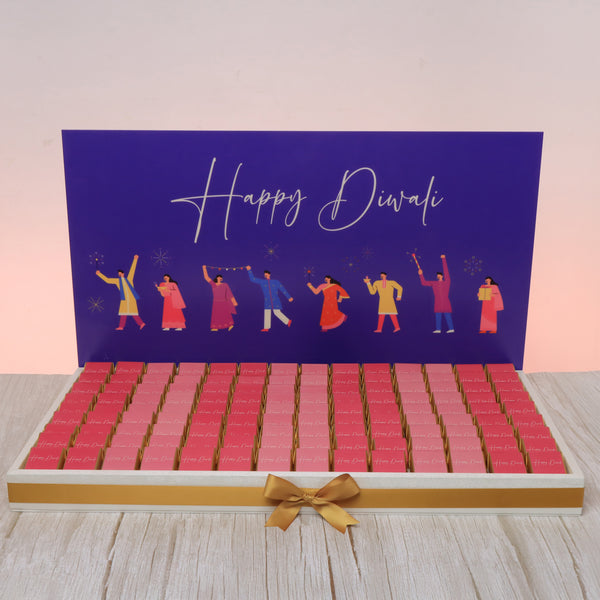 Happy diwali festive designed premium chocolate large leather tray
