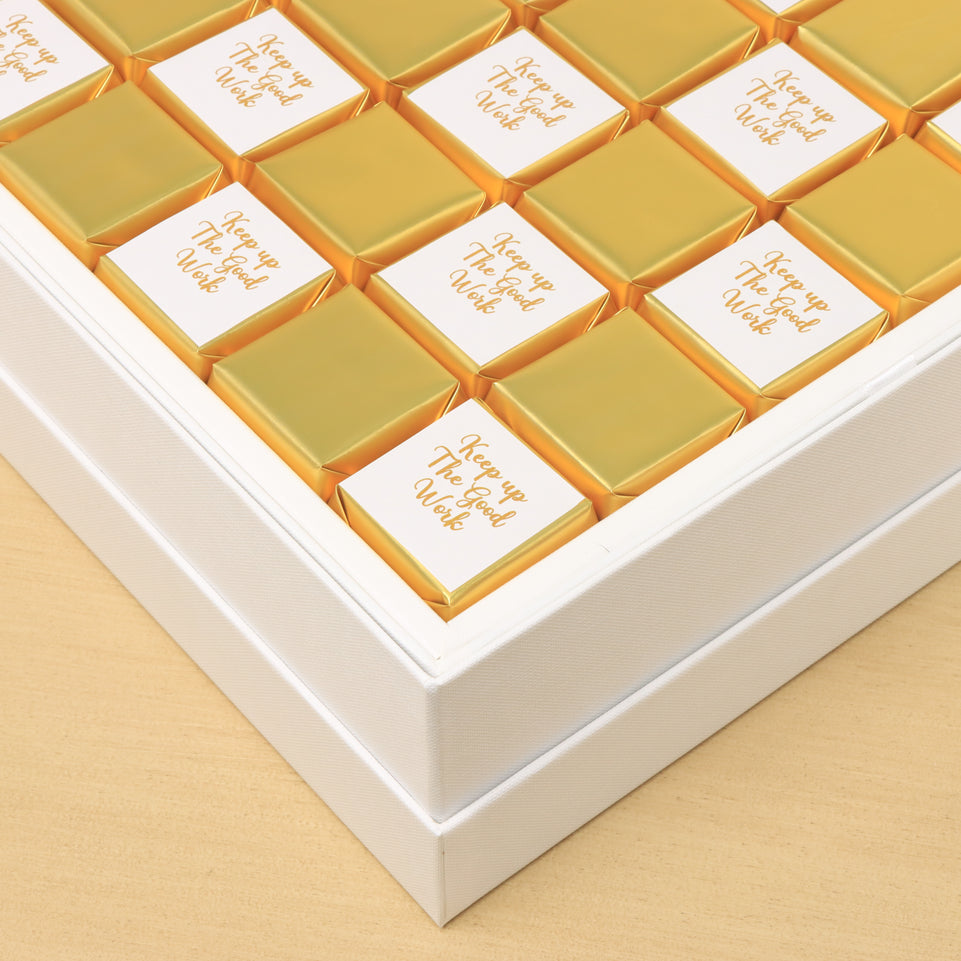 Keep up the good work classic gold designed premium chocolate one layer hard box