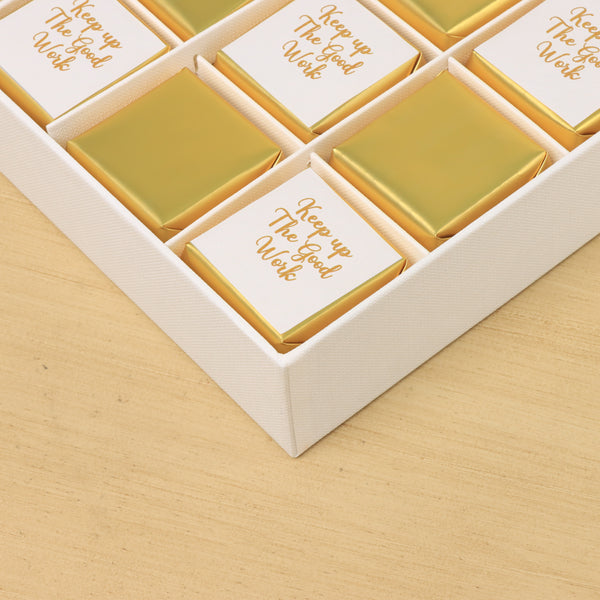 Keep up the good work classic gold designed 9 piece premium chocolate hard box