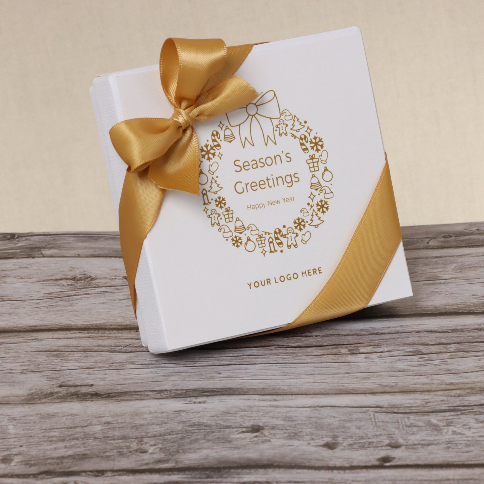 Set of 15 Season's greeting wreath designed premium chocolate 4 piece hard box