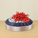 Premium round leather gift tray