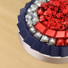 Premium round leather gift tray