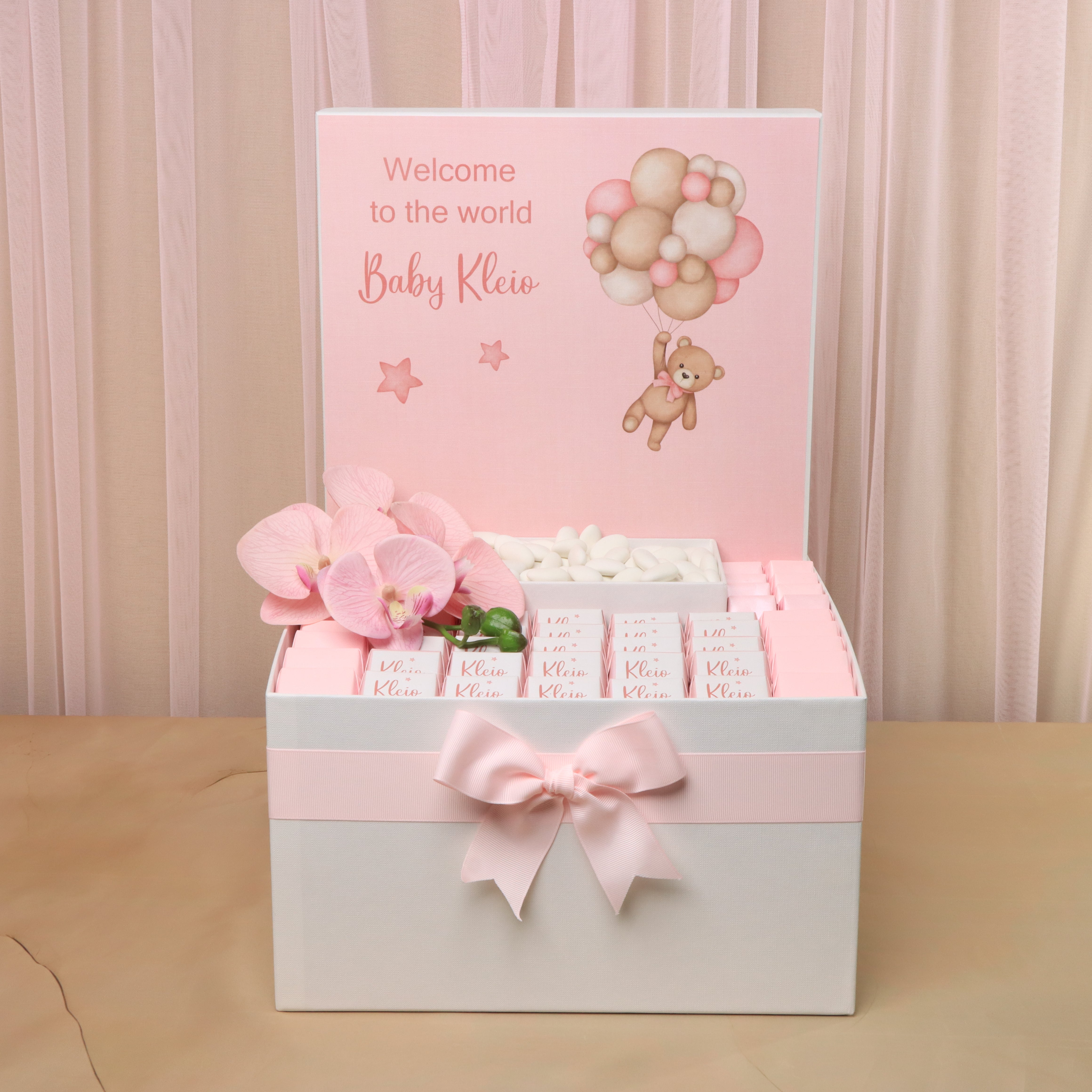 Baby girl teddy designed premium chocolate extra large hamper