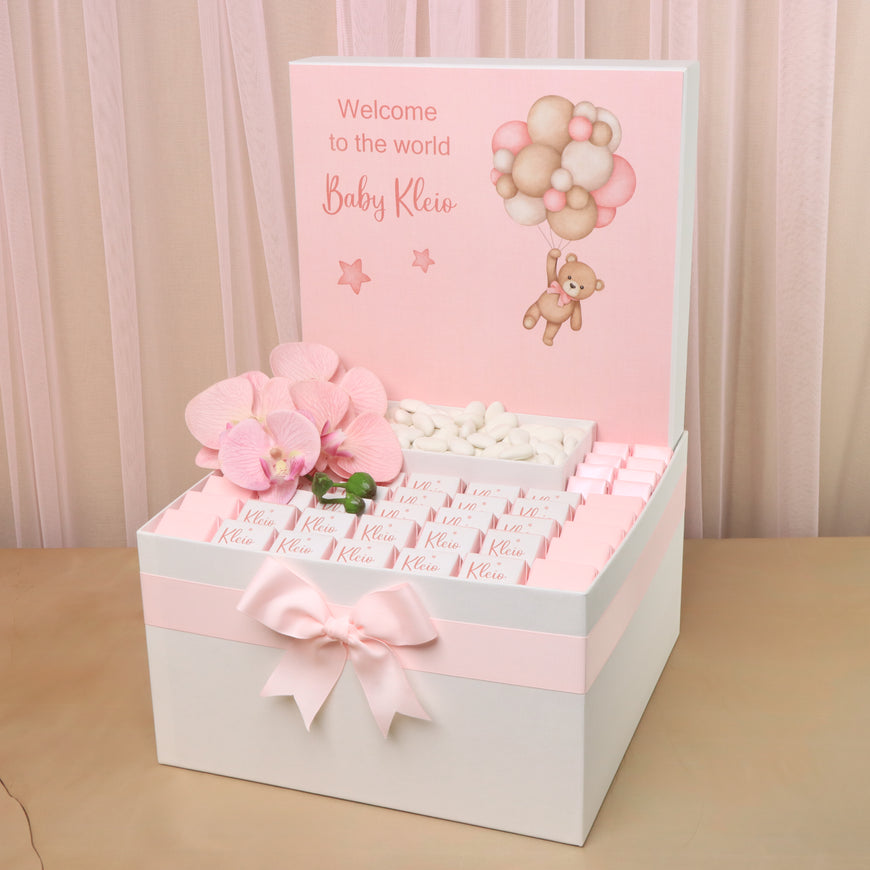 Baby girl teddy designed premium chocolate extra large hamper