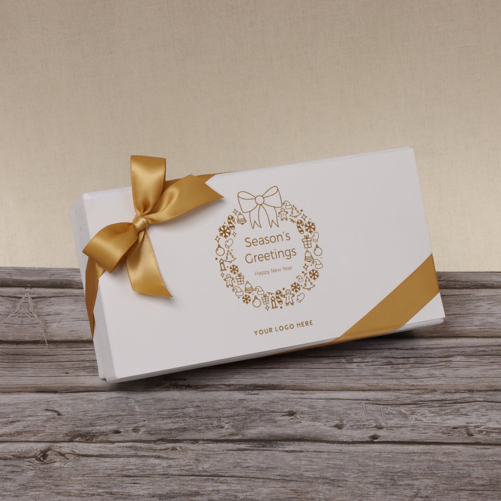 Set of 6 Season's greetings wreath designed premium chocolate 8P hard box