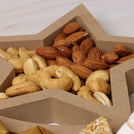 Ramadan Kareem premium chocolate , sweets, nuts crescent wooden tray