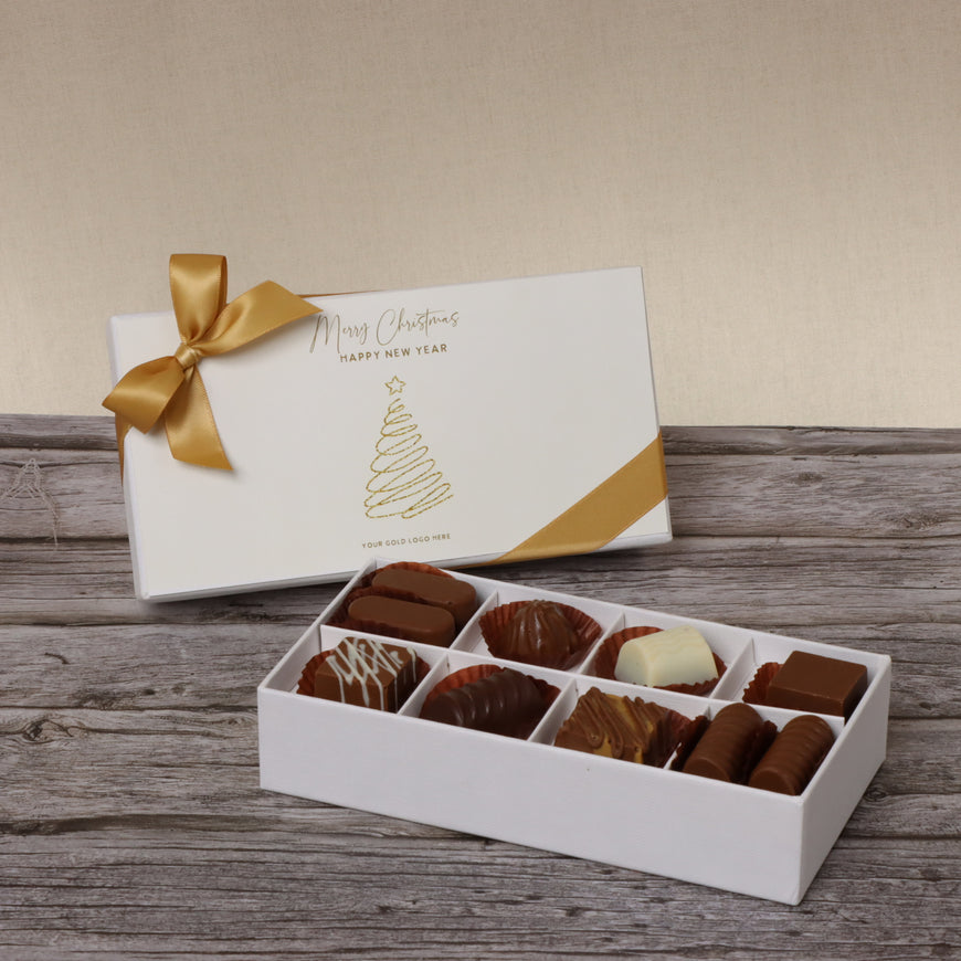 Merry christmas & new year designed chocolate 8- piece hard box