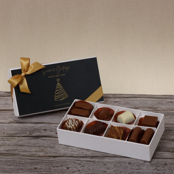 Set of 6 Season's greetings , Merry Christmas & happy new year designed premium chocolate 8P hard box