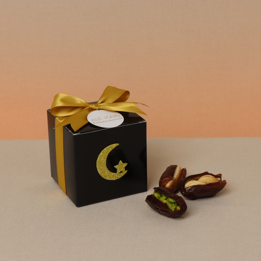 Ramadan Kareem premium nut stuffed dates black soft box giveaway