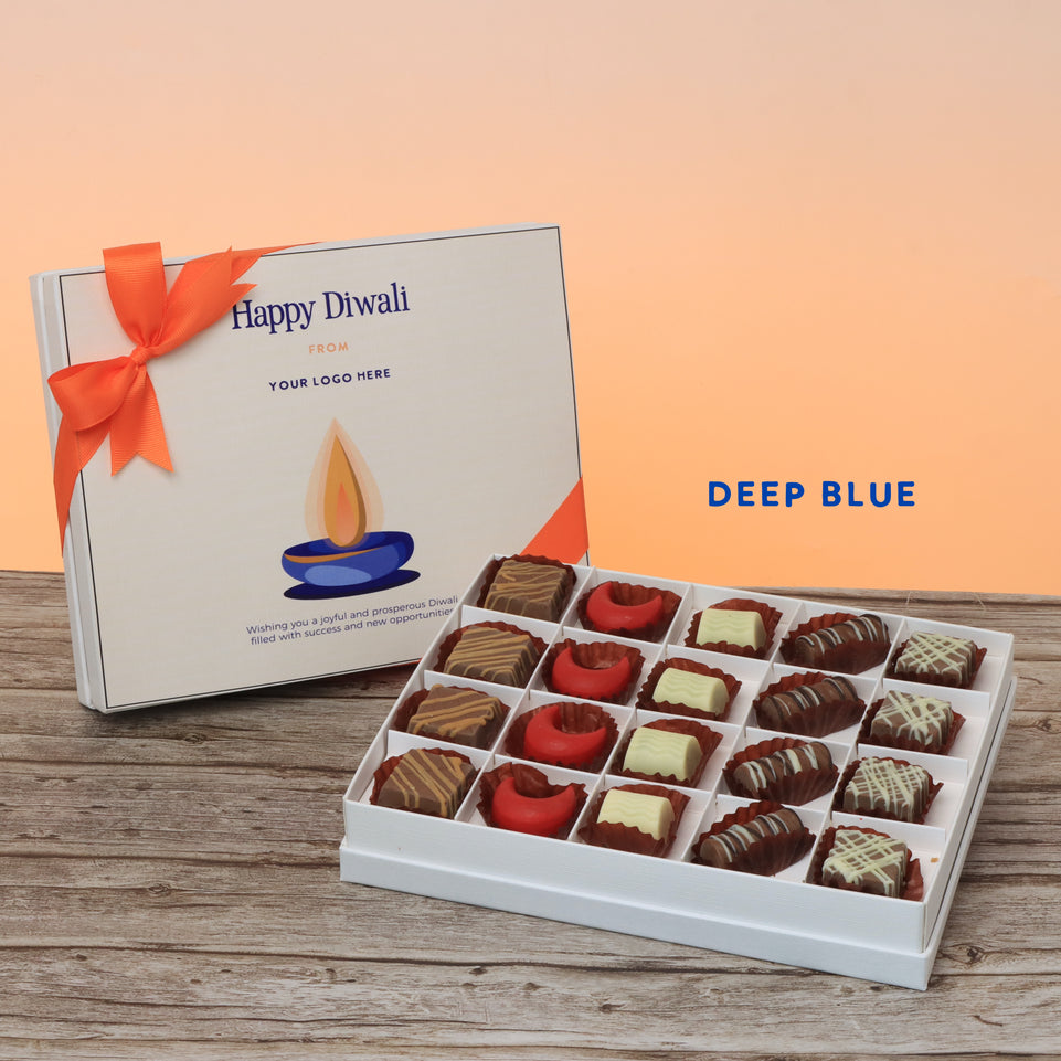 Set of 3 corporate customized diwali candle designed premium chocolate 20P hard box